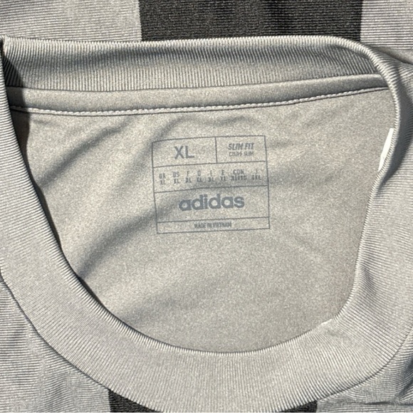 Adidas Men's XL Performance Striped 24 Jersey Slim Fit Black Grey Soccer - Picture 5 of 6